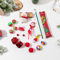 Nouveau jouet pour chat sur le thème de Noël fourni directement par les fabricants ensemble de 15 pièces bâton interactif drôle de chat balle de chat jouets