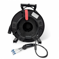 Câble de brassage optique tactique LC 4 fibres sur bobine TPU 50m 100m G657A1, cordon de brassage blindé avec tambour pour événements en direct
