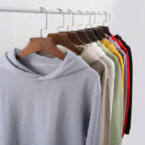 Sweat à capuche oversize épais de haute qualité, uni, hiver, unisexe, en polaire, streetwear, avec poche, personnalisable avec logo imprimé - Product Image 4