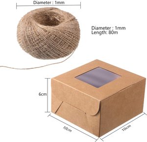 Scatole di imballaggio regalo marrone con vetrina per pasticcini, biscotti, piccole torte, torta, Cupcakes e altro ancora (4x4x2.5 pollici) - Product Image 2