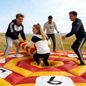 โรงงาน EASYFUN ขายส่ง<span class=keywords><strong>จ</strong></span>ักรยานหมุนลมเป่าลมแบบเป่าลมได้ เครื่องเล่นเป่าลมแบบมีสิ่งกีดขวาง <span class=keywords><strong>เกม</strong></span> Wipeout Challenge - Product Image 2