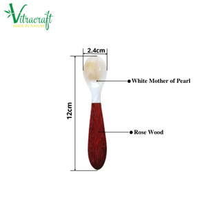 Cucharas artesanales vietnamitas. Las cucharas están hechas de conchas de nácar blancas combinadas con palisandro. Tamaño 12x2,4 cm - Product Image 6