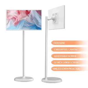 Jcpc 32 inch trắng xem video LED bestietv di động kỹ thuật số hiện đại của tôi TV xách tay thông minh TV với bánh xe