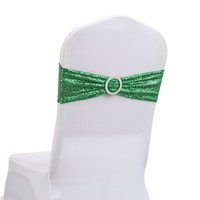 Ceintures élastiques extensibles à paillettes unilatérales en Spandex avec boucle pour décoration de couverture de chaise de fête d'hôtel de mariage