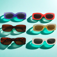 Enfants nuances Simple couleur enfants lunettes de soleil UV 400 carré enfants Rectangle lunettes de soleil pour adolescents filles garçons