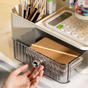 Organisateur de bureau multifonctionnel en plastique avec panneau perforé et tiroirs pour la maison et le bureau – Vente en gros - Product Image 3