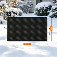 Tapis chauffant antidérapant en caoutchouc TPU de 24 po x 10 pi, 1500 W, pour la fonte de la neige sur allées et trottoirs extérieurs en hiver