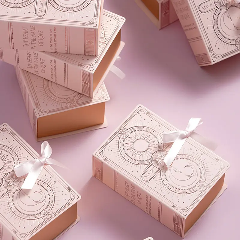 ورق بالجملة ماجيك كتاب الحلوى مربع مع الشريط الزفاف حزب الحسنات حلوى الشوكولاته هدية مربع
