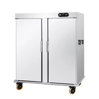 Armoire chauffante multifonctionnelle commerciale en acier inoxydable 200L, chariot de banquet électrique mobile pour hôtel, chauffe-plats intégré