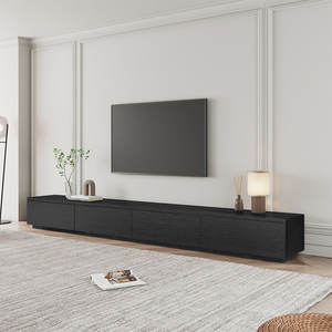Kainice moderno <span class=keywords><strong>legno</strong></span> nero TV Cabinet minimalista lungo Media Console con 4 cassetti piano TV Stand e tavolino per Hotel - Product Image 2