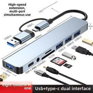 <span class=keywords><strong>USB</strong></span> <span class=keywords><strong>3.0</strong></span>ハブ ノートパソコンドッキングステーション 8in1 ミニType-C <span class=keywords><strong>USB</strong></span> C RJ45 SD TF OTG充電マルチポートスプリッター タブレット/ノートパソコン対応 - Product Image 6