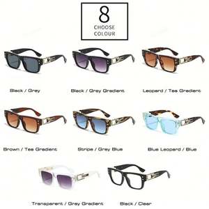 Gafas de Sol Personalizadas con Logotipo 2025, Montura Grande Hueca, para Hombre y Mujer, Protección UV400, Remaches, Cuadradas, con Lentes Degradados - Product Image 5