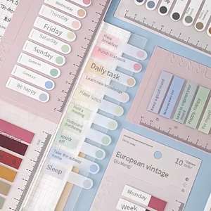 Nuevo estilo PET índice nota adhesiva libro mayor de dibujos animados originalidad transparente conjunto de papelería útiles escolares al por mayor - Product Image 4