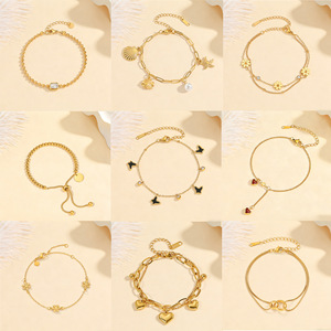 สร้อยข้อมือรูปหัวใจสแตนเลสสตีลเคลือบสูญญากาศ PVD แบบผสมผสาน PFT เครื่องประดับระดับไฮเอนด์ ทนทานต่อสภาพอากาศฤดูร้อน ไม่ซีดจาง - Product Image 2
