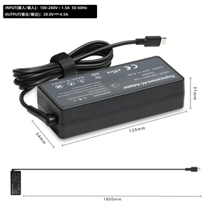 <span class=keywords><strong>Chargeur</strong></span> universel de type C 90W 20V 4.5A <span class=keywords><strong>chargeur</strong></span> d'<span class=keywords><strong>ordinateur</strong></span> portable adaptateur secteur pour Thinkpad <span class=keywords><strong>Yoga</strong></span> 370 910 920 X280 X390 X395 - Product Image 5