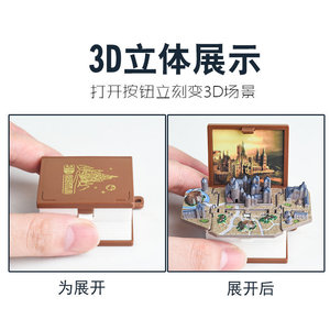 Porte-clés miniatures pliables 3D transfrontaliers, best-sellers, sur le thème du monde des dinosaures de Noël, accessoires en gros - Product Image 4