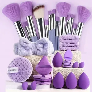 Set de belleza de 33 piezas, kit de maquillaje con esponjas de belleza grandes y pequeñas para una aplicación de maquillaje impecable y eliminación de maquillaje, set completo. - Product Image 1