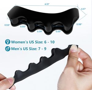 Corrector de Juanetes con Soporte de Arco Aislado de Silicona Negra y Diseño de Cinco Orificios, Separador de Dedos para Hombres/Mujeres, Restaura la Forma Original del Dedo - Product Image 2