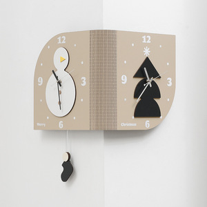 Double-Sided Corner Wall <b>Clock</b> Christmas Theme <b>Battery</b> Powered Irregular Shape For Home Living Room - Product Image 4