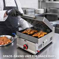 Machine à poulet professionnelle à gaz en acier inoxydable robuste à presse unique pour cuisines commerciales et restaurants