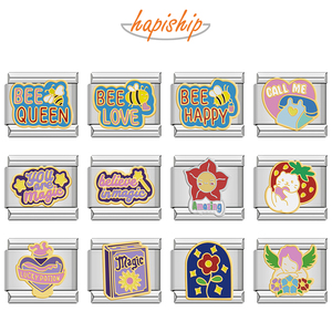 행복 도매 이탈리아 매력 팔찌 꽃 고양이 스테인레스 스틸 링크 팔찌 DIY 만들기 보석 DJ1747 - Product Image 1