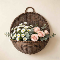Panier mural en rotin tressé fait main par des artisans, pot suspendu, rangement, décoration de ferme, maison, jardin, résistant à la chaleur, durable