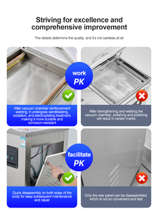 Machine de mise sous vide commerciale de grande capacité pour produits alimentaires, de type économique, avec emballage en sachet vertical - Product Image 6