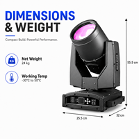 Luz de haz móvil Sharpy de 350W 17R con doble prisma, impermeable IP65, 16 canales DMX512, Gobo, para escenarios exteriores, conciertos y teatro (Stock en EE. UU.)