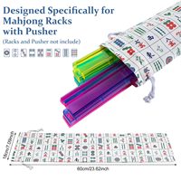 Ensemble de Mahjong Américain Personnalisé en PU avec Housse de Protection Minimaliste Unisexe et Sac de Rangement pour 4 Joueurs, Support et Poussoir de Cartes