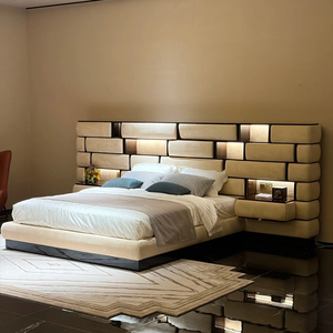 Ensemble <span class=keywords><strong>de</strong></span> meubles <span class=keywords><strong>de</strong></span> chambre à coucher <span class=keywords><strong>de</strong></span> luxe italien, <span class=keywords><strong>lit</strong></span> king size avec têtes <span class=keywords><strong>de</strong></span> <span class=keywords><strong>lit</strong></span> intégrées modernes haut <span class=keywords><strong>de</strong></span> gamme et tiroirs coulissants - Product Image 1