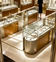 Présentoir à bijoux en verre durable GZowin, style minimaliste moderne, pour magasin de mode, service direct usine