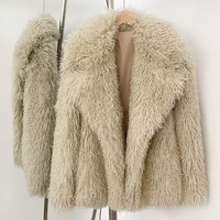 OFTBUY Manteau en fausse fourrure moelleuse pour femme, écologique, nouveauté hiver, veste chaude à manches longues, chic pour le bureau
