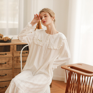 Nuovo Design per ragazze a maniche lunghe in <span class=keywords><strong>cotone</strong></span> abito bianco <span class=keywords><strong>camicia</strong></span> <span class=keywords><strong>da</strong></span> <span class=keywords><strong>notte</strong></span> per ragazze elegante pigiama Lounge - Product Image 5