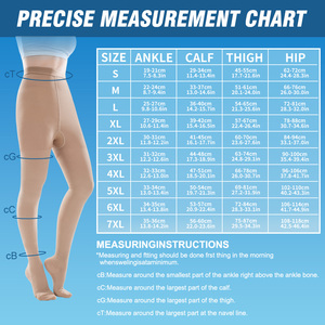 Collants de compression graduée médicaux noirs et beiges pour la circulation sanguine. - Product Image 6