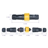 Connecteur M25 étanche 2 3 4 5 6 8 12 broches mâle femelle, prise circulaire à visser, verrouillage IP68, LED extérieur