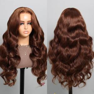 <span class=keywords><strong>Parrucca</strong></span> anteriore in pizzo 13x4 marrone dritto con miele biondo brasiliano in pizzo trasparente con onde profonde per le donne - Product Image 2