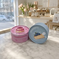 Cajas de Regalo Redondas de Papel Impresas a Color, Estilo Macaron, para Pastelería, Venta al por Mayor para Pastel de Queso con Arándanos