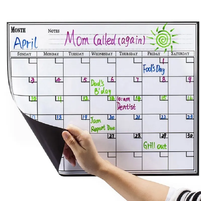 fridge magnet calendar customized logo printed promotional magnetic board weekly calendar refrigerator magnet