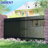 Penjualan terlaris pagar vertikal Aluminium pagar desain Modern pagar Las pagar bubuk lapisan Aluminium untuk taman rumah