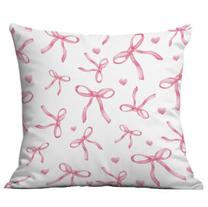 Lindo Cojín de Peluche en Rosa con Diseño Creativo de Lazo, Pequeño y Fresco, Linda Decoración para el Hogar para la Sala de Estar, Funda de Almohada. - Product Image 4