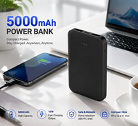 Power Bank Mini Portabel 5000mAh Harga Murah, Charger Baterai Eksternal dengan Dual USB Output dan Layar LED