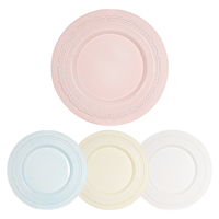 Assiettes de présentation en porcelaine fine de 13 pouces, couleur bonbon, style luxe léger, en céramique, pour mariage, maison, hôtel, fête - Vente en gros
