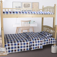 Parure de lit 3 pièces en tissu brocart 100 % coton, tissée, résistante à l'abrasion, pour dortoir étudiant – Drap de lit et housse de couette à carreaux, épaisse