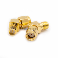 Conector Coaxial RF de 50 ohmios y 45 Grados, Adaptador SMA Macho a SMA Hembra