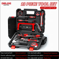 Clé à chocs électrique domestique Delixi, personnalisable OEM ODM, pour la réparation de voitures et de maisons, avec coffret d'outils