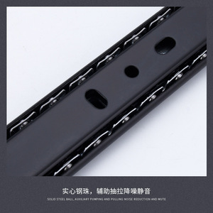 Deux sections de rails coulissants en acier de 27 pouces de large avec glissières à billes pour tiroirs, pour meubles de cuisine et d'appartement, design moderne - Product Image 3