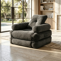 Canapé-lit pliable en velours côtelé rayé, canapé modulaire simple à compression sous vide, fauteuil détachable pour la maison et l'appartement