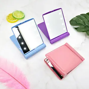 2022 Small Handheld Makeup Mirror Customized Logo Makeup Cosmetic Mirror Mirror Led Makeup With Light