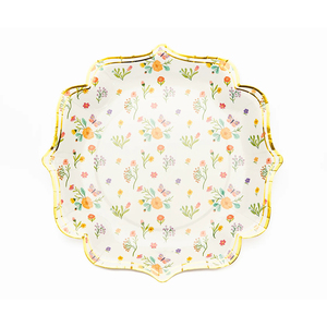 Vajilla de Papel Floral con Borde Dorado Estampado en Caliente Personalizado de Damai, Fabricante de Vajilla de Papel Desechable, Vajilla de Papel para Fiestas en el Jardín - Product Image 5