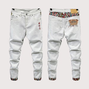 Quần Jean Nam Thời Trang Cao Cấp Màu Đen Size Lớn Kiểu Vintage Slim Xước Phong Cách Vải Kết Hợp Nhiều Màu - Product Image 2